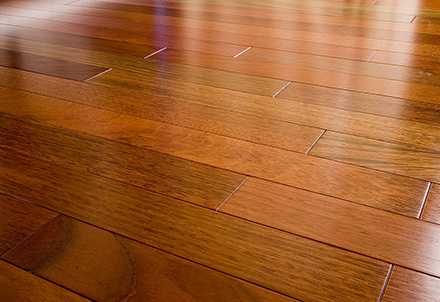 Heated hardwood floor.